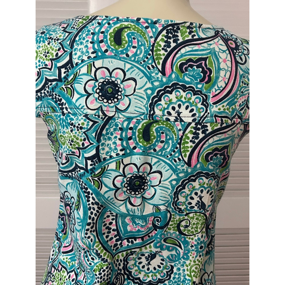 Lilly Pulitzer Paisley Mini Dress Women’s Size 2 Blue Green Pink - Picture 7 of 13